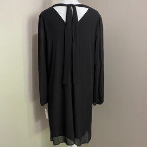 Black Large V neck INC Dress With Tie Back